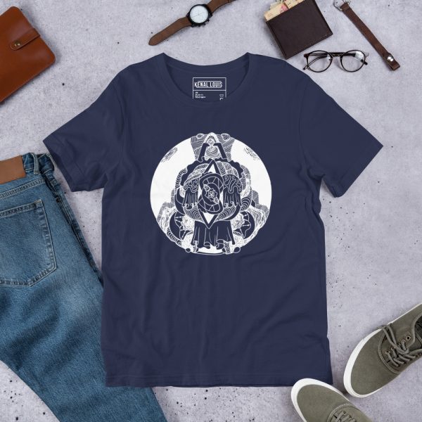 Beautiful Circle T-shirt "Circle of Ornament" Circle Graphic Tee (White Line Art Edition) - Image 6