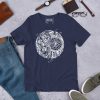 Creative Skull T-shirt "Skull and Dreamcatcher Circle" Skull Graphic Tees (White Line Art Edition) - Image 5