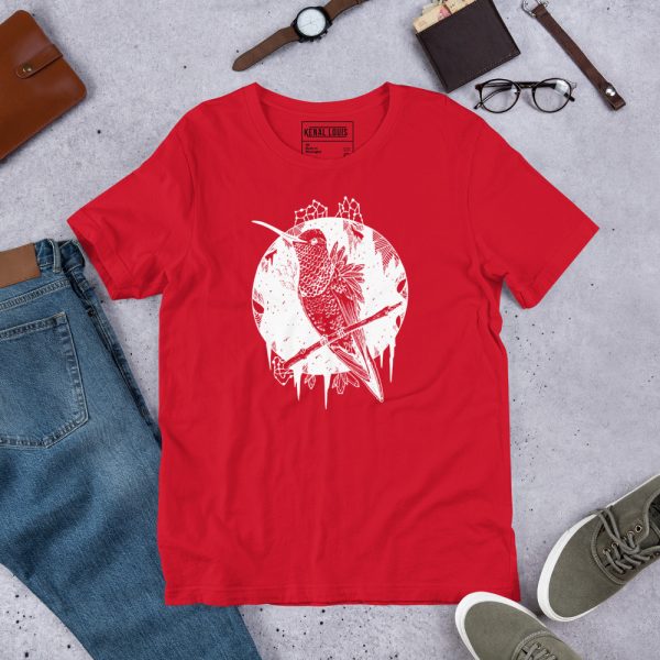 Unique Hummingbird Shirt "Gazing Hummingbird" Hummingbird T-Shirt (White Line Art Edition) - Image 8