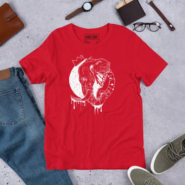Powerful Elephant T-Shirt "Royal Elephant" Elephant Tees (White Line Art Edition) - Image 8