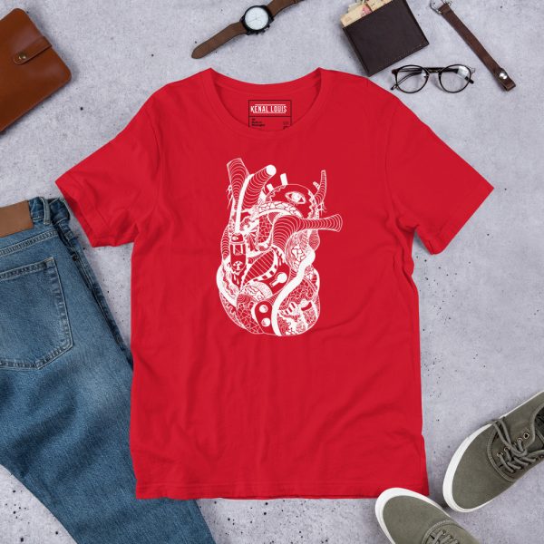 Beautiful Heart T-shirt "Light Heart" Graphic Tee (White Line Art Edition) - Image 7