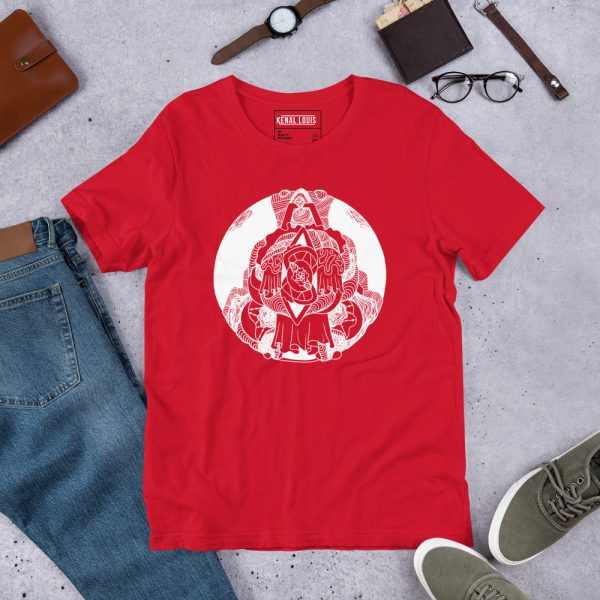 Beautiful Circle T-shirt "Circle of Ornament" Circle Graphic Tee (White Line Art Edition) - Image 7