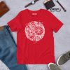 Creative Skull T-shirt "Skull and Dreamcatcher Circle" Skull Graphic Tees (White Line Art Edition) - Image 6