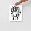 Virgo zodiac art print featuring an angel and botanical design on matte museum-quality paper