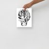 Virgo zodiac art print with angel and botanical design on matte museum-quality paper