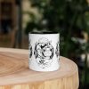 Aquarius zodiac coffee mug for women in 11 oz ceramic with colorful rim, handle, and interior