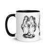 Gemini zodiac coffee mug for women featuring hand-drawn twins design, 11 oz ceramic