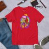 Lesbian pride t-shirt in soft cotton featuring a bold tribe warrior design for everyday wear