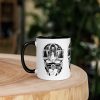 Ceramic Libra zodiac mug for women with colorful rim, handle, and interior for coffee or tea