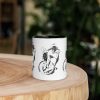 Pisces zodiac coffee mug with colorful rim, handle, and interior for women