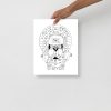 Matte museum-quality cat art print featuring seven cats and the aristocat drawing