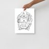 Seven cats in Tokyo cat artwork print on matte museum-quality paper