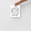 Seven cats in Tokyo cat artwork print on matte museum-quality paper
