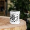 Taurus zodiac coffee mug with colorful rim, handle, and interior for women