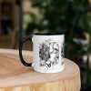 Beautiful 11 oz Taurus zodiac ceramic coffee mug with colorful rim, handle, and interior for women