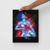 Cosmic Embrace black love art canvas print displayed as romantic wall decor