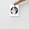 Minimal romantic bedroom art print on matte museum-quality paper displayed on a wall