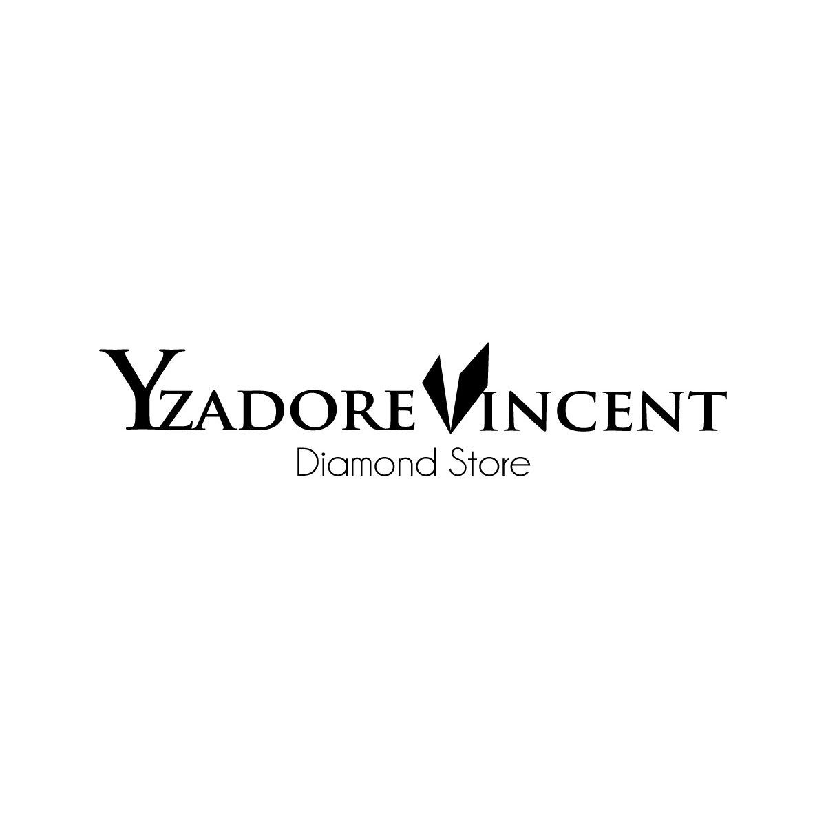 Logo artist's elegant typography for Yzadore Vincent Diamond Store with stylized diamond accent