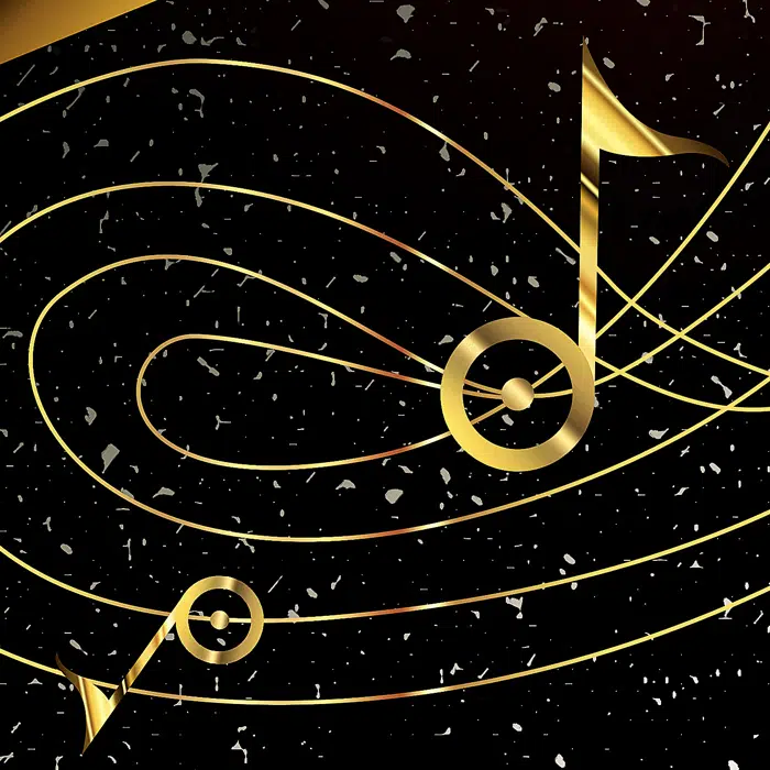 Rihanna art gold music notes