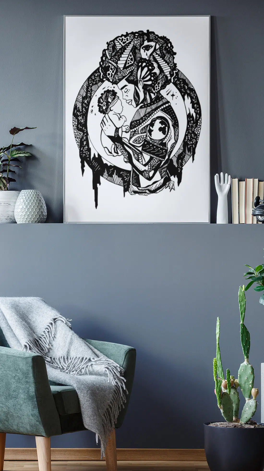 Stunning Natural Hair Art - Black Men Art Gift for Dads