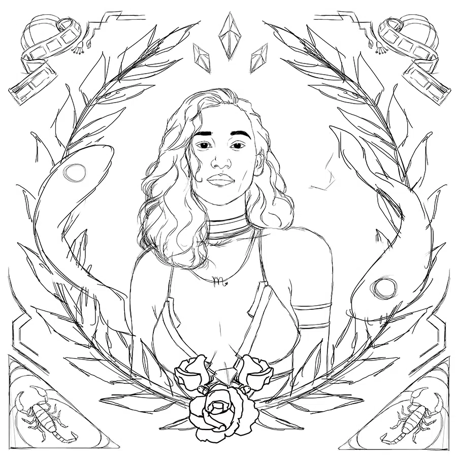 The Most Gorgeous Black Women Art Royalty-Inspired Portraits Sketch
