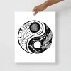 Yin Yang Art Print “Feather Yin Yang” Abstract Yin Yang Wall Art