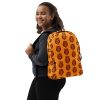 Orange and black African mask tribal backpack with laptop pocket for daily use and sports