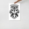 Minimal African mask drawing print on matte museum-quality paper elevating a chic wall space