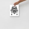 Minimalist African mask drawing art print on matte museum-quality paper for modern decor
