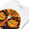 Orange and black African mask graphic sweatshirt with ribbed crew neck and long sleeves