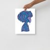 Mountain blue Afrocentric art print Beautiful Mind on matte museum-quality paper