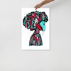 Turquoise and red Afrocentric art print Beautiful Mind on matte museum-quality paper as wall art
