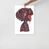 Mauve rose Afrocentric art print Beautiful Mind on matte museum-quality paper styled on a wall