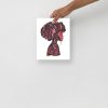 Mauve rose Afrocentric wall art print titled Beautiful Mind on matte museum-quality paper