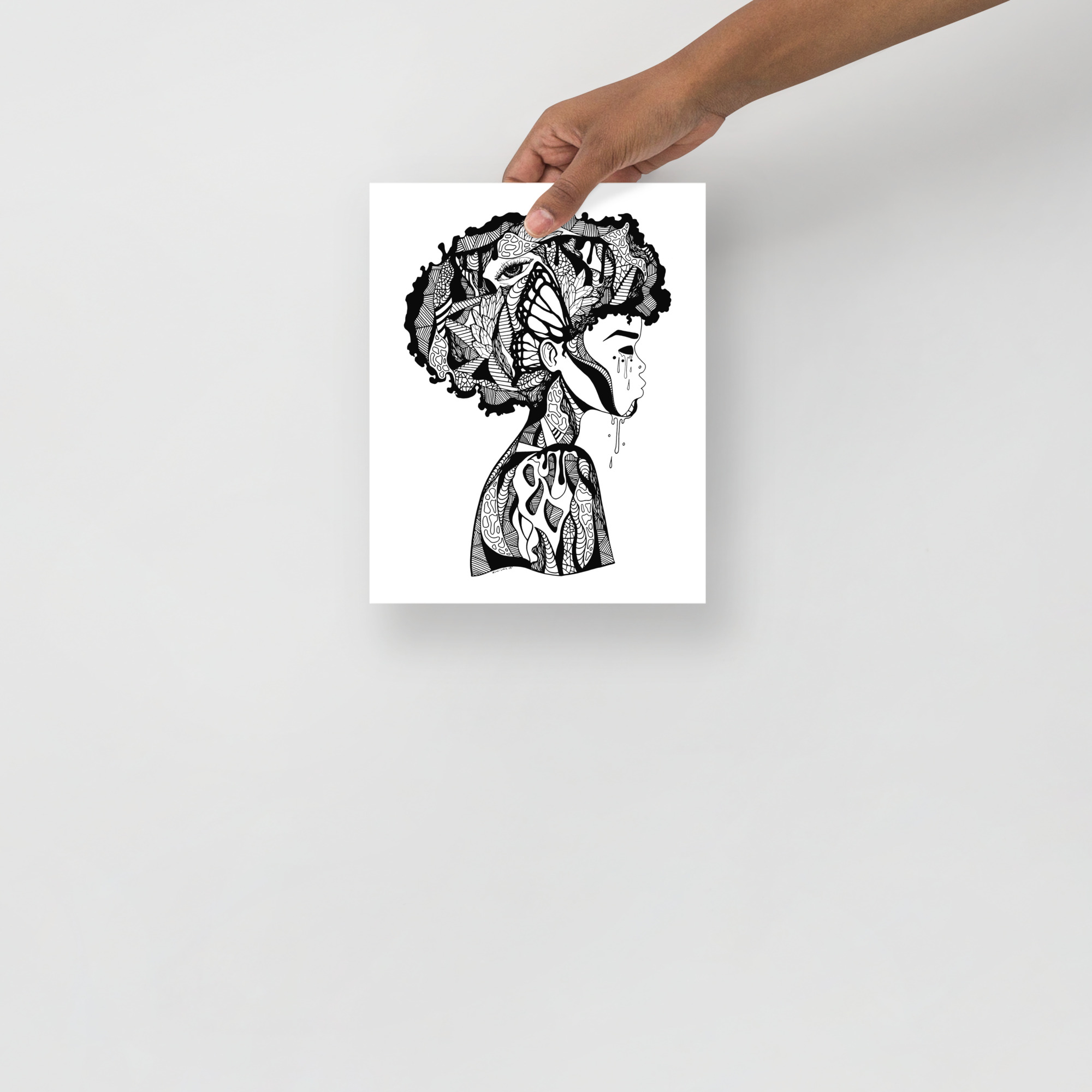 Afrocentric art print Beautiful Mind on matte museum-quality paper for chic wall decor
