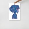 Mountain blue afrocentric wall art print Beautiful Mind on matte museum-quality paper