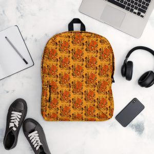 Mystical Octopus Backpack | Orange and Black Octopus School Backpacks