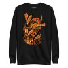 Crew neck anatomical heart sweatshirt with ribbed cuffs and soft fleece for fall layering