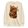 Crew neck anatomical heart sweatshirt with ribbed cuffs and soft fleece fall pullover style