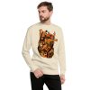 Crew neck anatomical heart sweatshirt with ribbed cuffs and soft fleece interior for fall layering