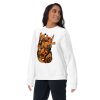 Crew neck sweatshirt featuring an anatomical heart design with ribbed cuffs and soft fleece interior.