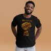 Black is Beautiful Beautiful Mind T-shirt with gold Afrocentric lettering, lightweight cotton tee