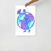 Blue art print featuring an abstract legendary ball 8 drawing on matte museum-quality paper