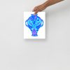 Blue divine lovers amphora art print on matte museum-quality paper for chic wall decor