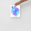 Blue art print of Legendary Ball 8 on matte museum-quality paper for modern decor