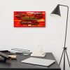 Max the Butterfly abstract line art canvas print displayed on a wall