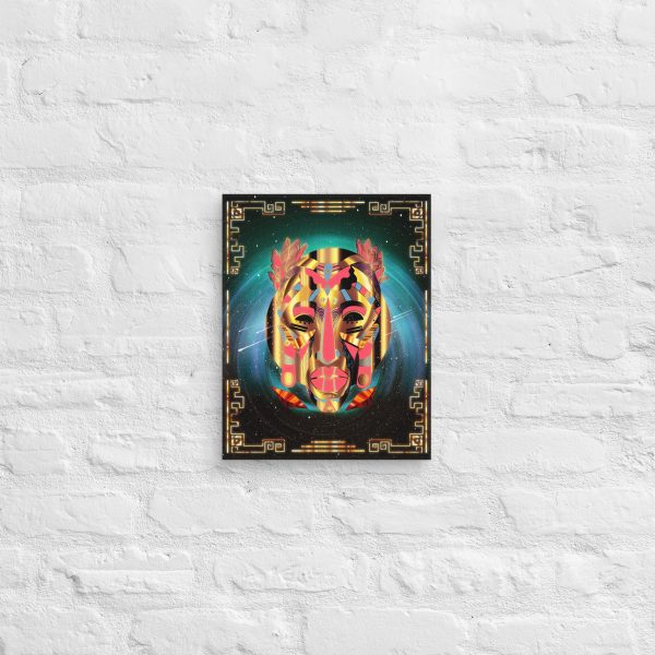 Afrofuturism Art "Retro Gold African Mask No. 1" African Contemporary Art - Image 2