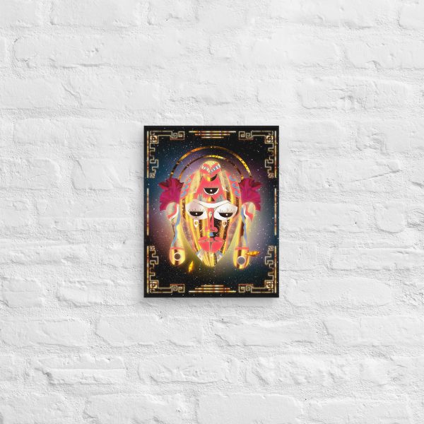 Afrofuturism Art "Retro Gold African Mask No. 7" African Contemporary Art - Image 2
