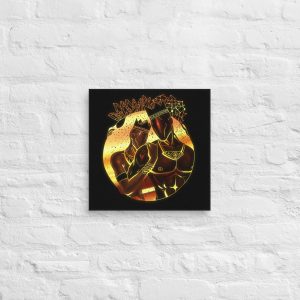 Romantic Couple Art | King and Queen Of The Stars Black Gold
