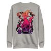 Magical Cat of Fortune sunset cat drawing sweatshirt with ribbed crew neck and long sleeves
